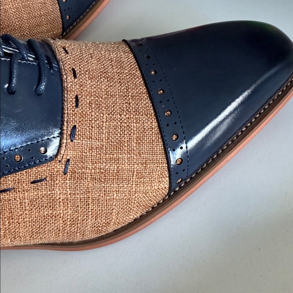 Brand New Giovanni Navy and Tan Men's Shoes - Picture 2 of 7